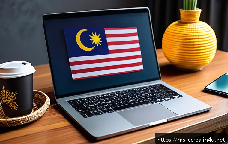 콘텐츠 제작 관련 최신 트렌드 - A vibrant Malaysian social media content creator’s workspace featuring a sleek laptop displaying Ins...